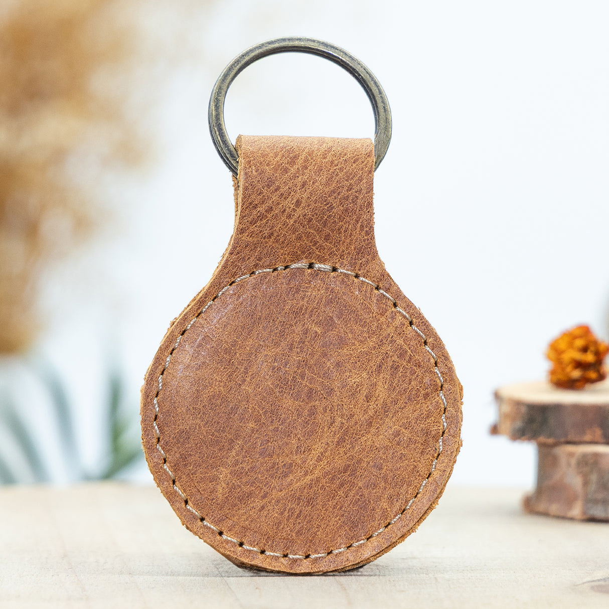 Custom Engraved Leather Keychain – Circle Transfer Kingdom
