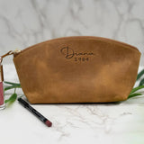 Custom Engraved Leather Makeup Bag for Women