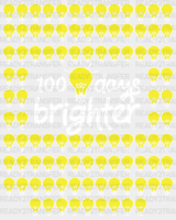 Lightbulb 100 Days Brighter Dtf Transfer