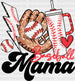 Lightning Glove And Cup Baseball Mama Design - Baseball DTF Heat Transfer ready2transfer Black
