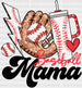 Lightning Glove And Cup Baseball Mama Design - Baseball DTF Heat Transfer ready2transfer White