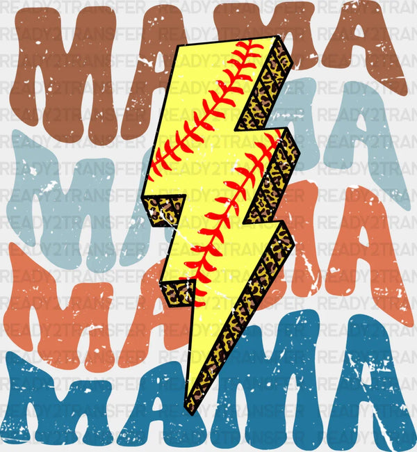 Lightning Mama Softball Design - Softball DTF Heat Transfer