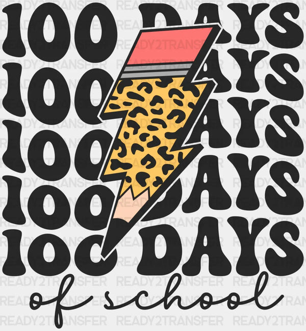 Lightning Pencil 100 Days Of School DTF Transfer