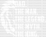Lion Dad The Man Myth Father’s Day Dtf Transfer Adult Unisex - S & M (10’) / White