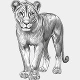 Lioness B&W - Animals DTF Transfers - Adult Unisex - S & M (10’’) / Light Color Design (See Imaging)