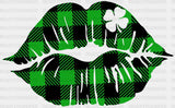 Lips Buffalo Plaid St. Patrick’s Day Dtf Heat Transfer Saint Patricks Design St Paddys