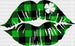 Lips Buffalo Plaid St. Patrick's Day DTF Heat Transfer, Saint Patricks Day Design, St Paddys Day DTF ready2transfer Black