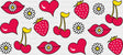 Lips Cherries Strawberries - General Cup Wrap UV Sticker Permanent UV DTF Decal