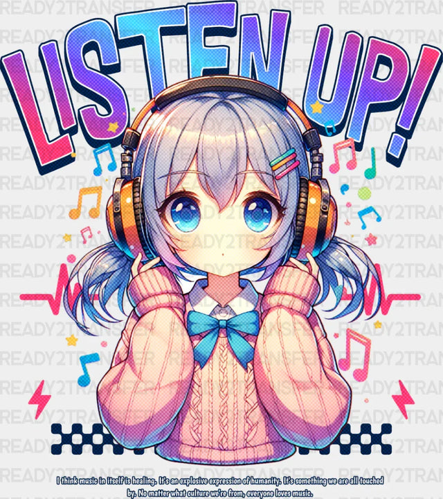 Listen Up - Anime Dtf Heat Transfer