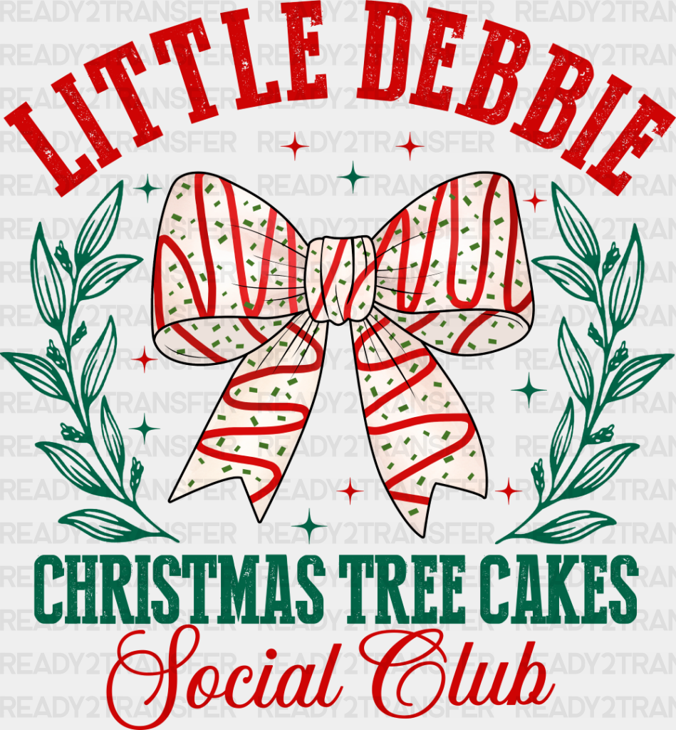 Little Debbie Cakes - Christmas Dtf Transfer Adult Unisex S & M (10’’) / Dark Color Design (See