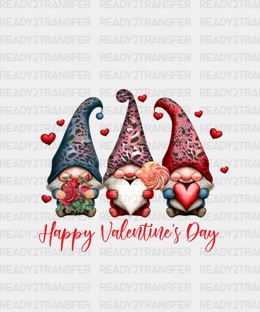 Little Gnomies Happy Valentines Day Dtf Transfer