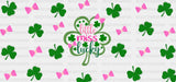 Little Miss Lucky Bow Tie - St Patrick Cup Wrap Uv Sticker Permanent Dtf Decal