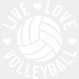 Live Love Volleyball B&W Hearts - Volleyball DTF Transfers ready2transfer Light Color Design (See Imaging)