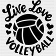 Live Love Volleyball - Volleyball DTF Transfers ready2transfer Dark Color Design (See Imaging)