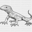 Lizard B&W - Animals DTF Transfers - Adult Unisex - S & M (10’’) / Dark Color Design (See Imaging)