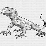 Lizard B&W - Animals DTF Transfers - Adult Unisex - S & M (10’’) / Dark Color Design (See Imaging)