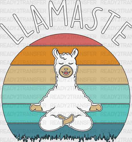 Llamaste Retro Sunset Design - Yoga Dtf Heat Transfer Adult Unisex S & M (10’’) / Black