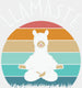 LLAMASTE Retro Sunset Design - Yoga DTF Heat Transfer ready2transfer White