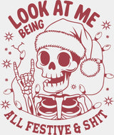 Look At Me Being All Festive - Christmas DTF Transfer Adult Unisex - S & M (10’’) / Red Color Design (See Imaging)