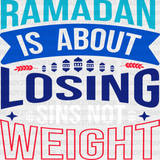 Losing Sins Not Weight - Muslim Dtf Transfer Adult Unisex S & M (10’’) / Light Color Design