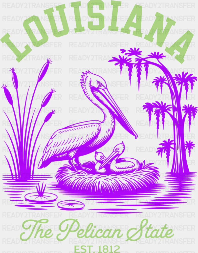 Louisiana The Pelican State - States & Cities DTF Transfer ready2transfer