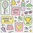 Love All, Serve It Girl - Tennis DTF Transfers ready2transfer Dark Color Design (See Imaging)