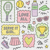 Love All, Serve It Girl - Tennis DTF Transfers ready2transfer Dark Color Design (See Imaging)