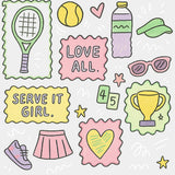 Love All, Serve It Girl - Tennis DTF Transfers ready2transfer Light Color Design (See Imaging)