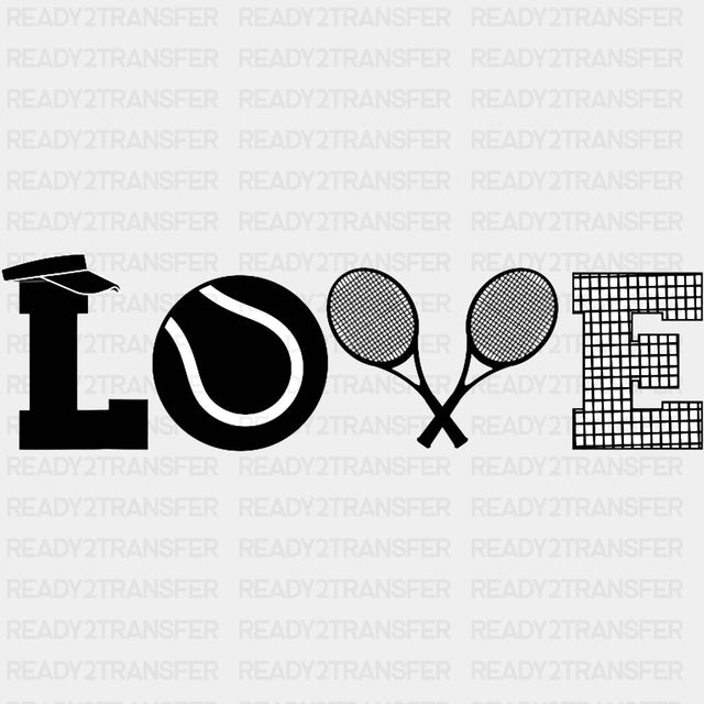 Love B&W Design - Tennis DTF Transfers ready2transfer Dark Color Design (See Imaging)