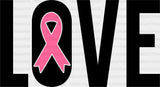 Love B&W Ribbon Design - Cancer Dtf Transfer Adult Unisex S & M (10’’) / Dark Color (See Imaging)