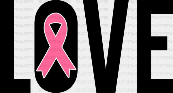 Love B&W Ribbon Design - Cancer DTF Transfer