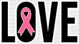 Love B&W Ribbon Design - Cancer Dtf Transfer Adult Unisex S & M (10’’) / Light Color (See Imaging)