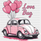 Love Bug Heart Balloons And Car - Valentine's Day DTF Transfers ready2transfer