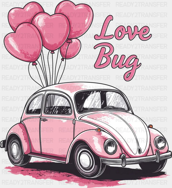 Love Bug Pink Beetle Design - Valentine's Day DTF Transfer