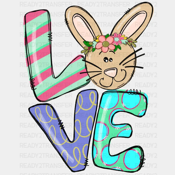 Love Bunny Easter DTF Heat Transfer, Easter Design