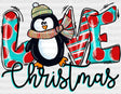 Love Christmas Penguin Dtf Transfer