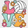 Love, Daisies - Volleyball DTF Transfers ready2transfer Dark Color Design (See Imaging)
