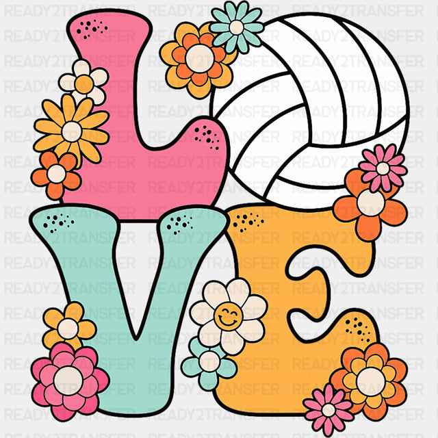 Love, Daisies - Volleyball DTF Transfers ready2transfer Dark Color Design (See Imaging)