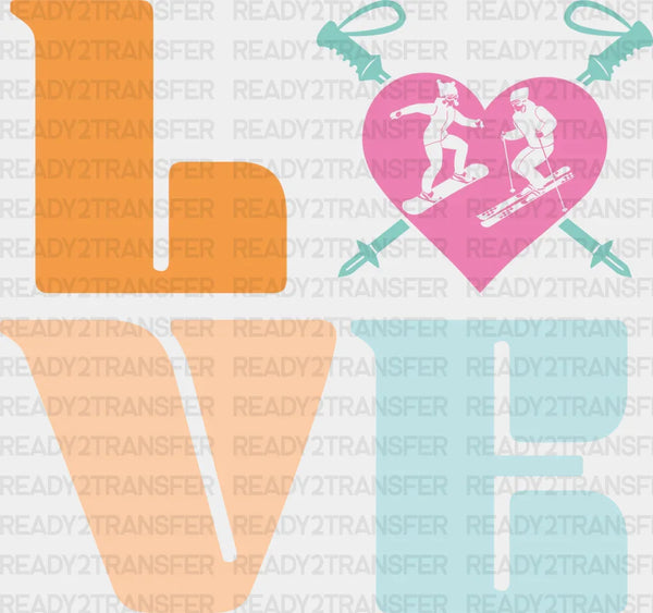 LOVE Design - Skiing DTF Heat Transfer