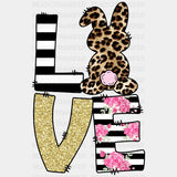 Love Easter Leopard Bunny Dtf Heat Transfer Design
