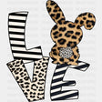 Love Easter Leopard Bunny Dtf Heat Transfer Design