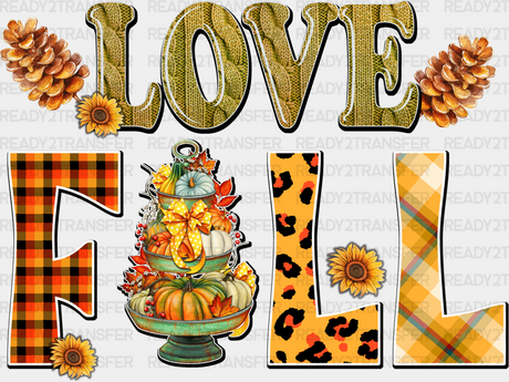 Love Fall Pine Cones - Dtf Transfer