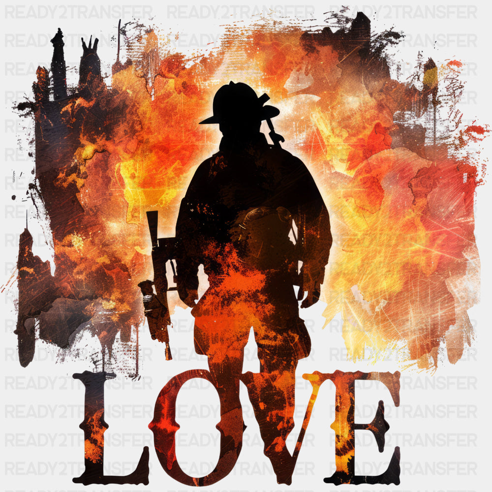Love - Fire Department DTF Transfers ready2transfer Dark Color Design (See Imaging)