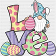 Love Gnome Easter Dtf Heat Transfer Design