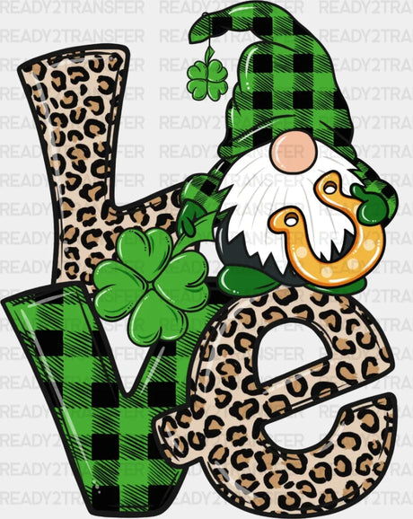 Love Gnome St. Patrick’s Day Dtf Heat Transfer Saint Patricks Design St Paddys