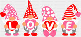 Love Gnomes Holding Hearts - Valentine’s Day Dtf Transfer