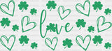 Love Heart Clovers - St Patrick Cup Wrap Uv Sticker Permanent Dtf Decal
