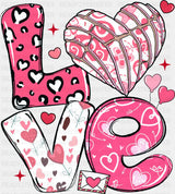 Love Heart Concha Pink Design - Valentine’s Day DTF Transfer Adult Unisex - S & M (10’’) / Dark Color Design (See