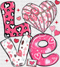 Love Heart Concha Pink Design - Valentine’s Day DTF Transfer Adult Unisex - S & M (10’’) / Dark Color Design (See