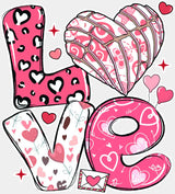 Love Heart Concha Pink Design - Valentine’s Day DTF Transfer Adult Unisex - S & M (10’’) / Light Color Design (See